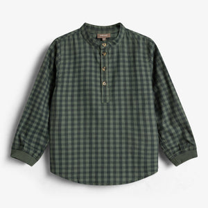 Micro Gingham-skjorte i bomuld - Kids - Green