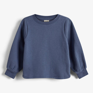 Sweatshirt med buet kant - Kids - Vintage Blue