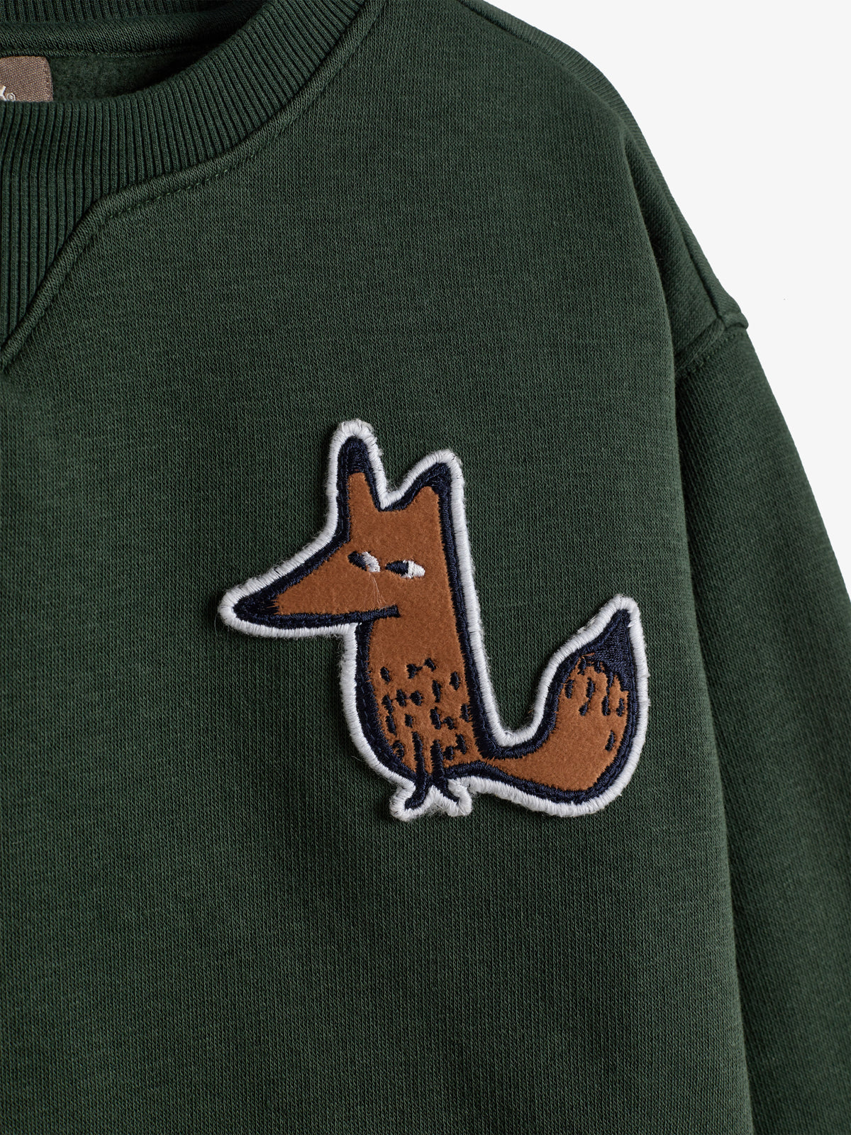 Sweatshirt med Fox Badge - Kids - Dark Green