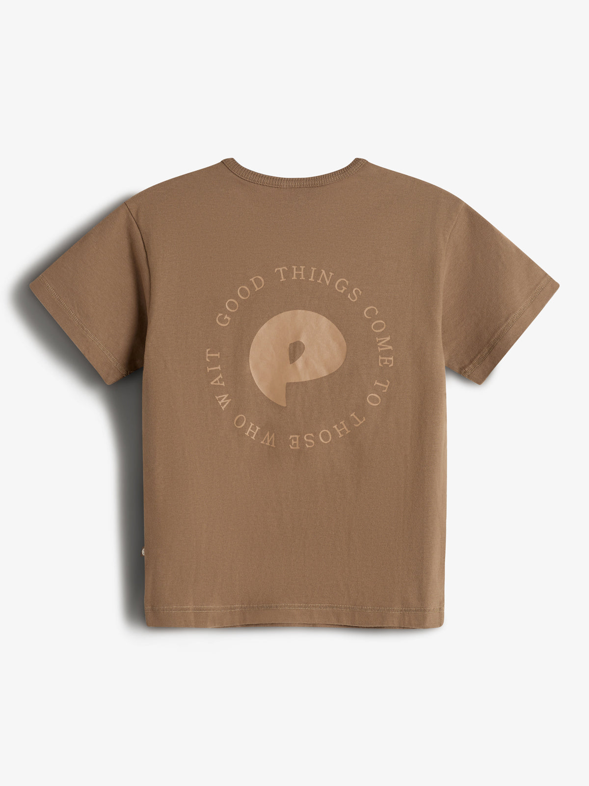 Kortærmet T-shirt med tryk på ryggen - Kids - Walnut