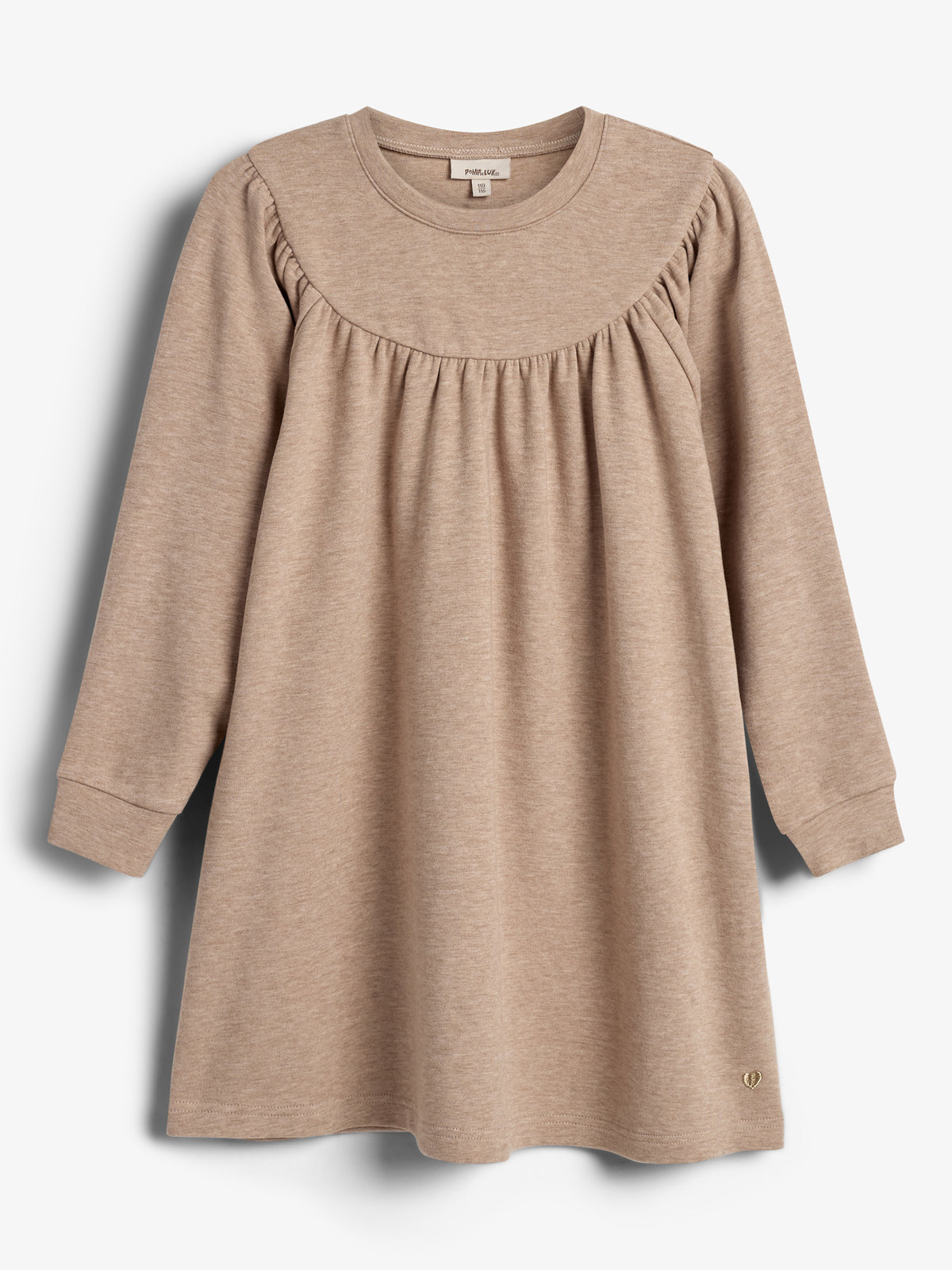 Kjole i plysjersey - Kids - Beige Melange