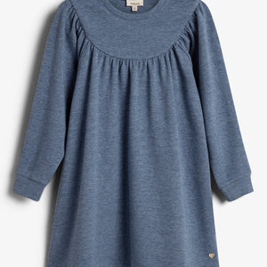 Kjole i plysjersey - Kids - Blue Melange