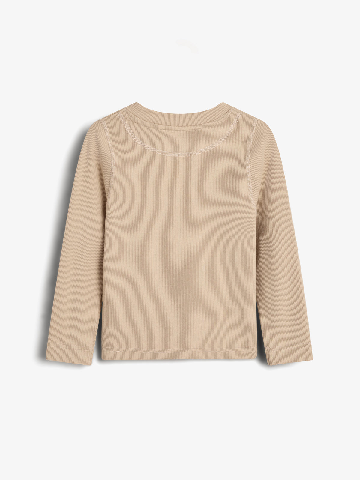 Langærmet Basic Rib T-shirt - Kids - Beige