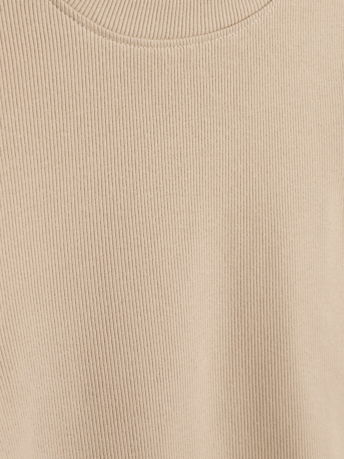 Langærmet Basic Rib T-shirt - Kids - Beige