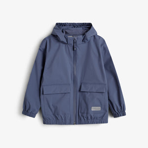 Regnjakke med påsyet lomme - Kids - Vintage Blue