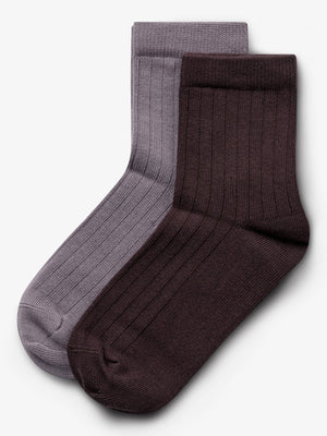 Strømper 2-pak - Kids - Dusty Purple/Dark Purple