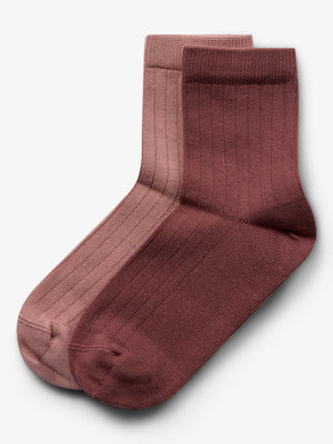 Strømper 2-pak - Kids - Dusty Rose/Dark Rose