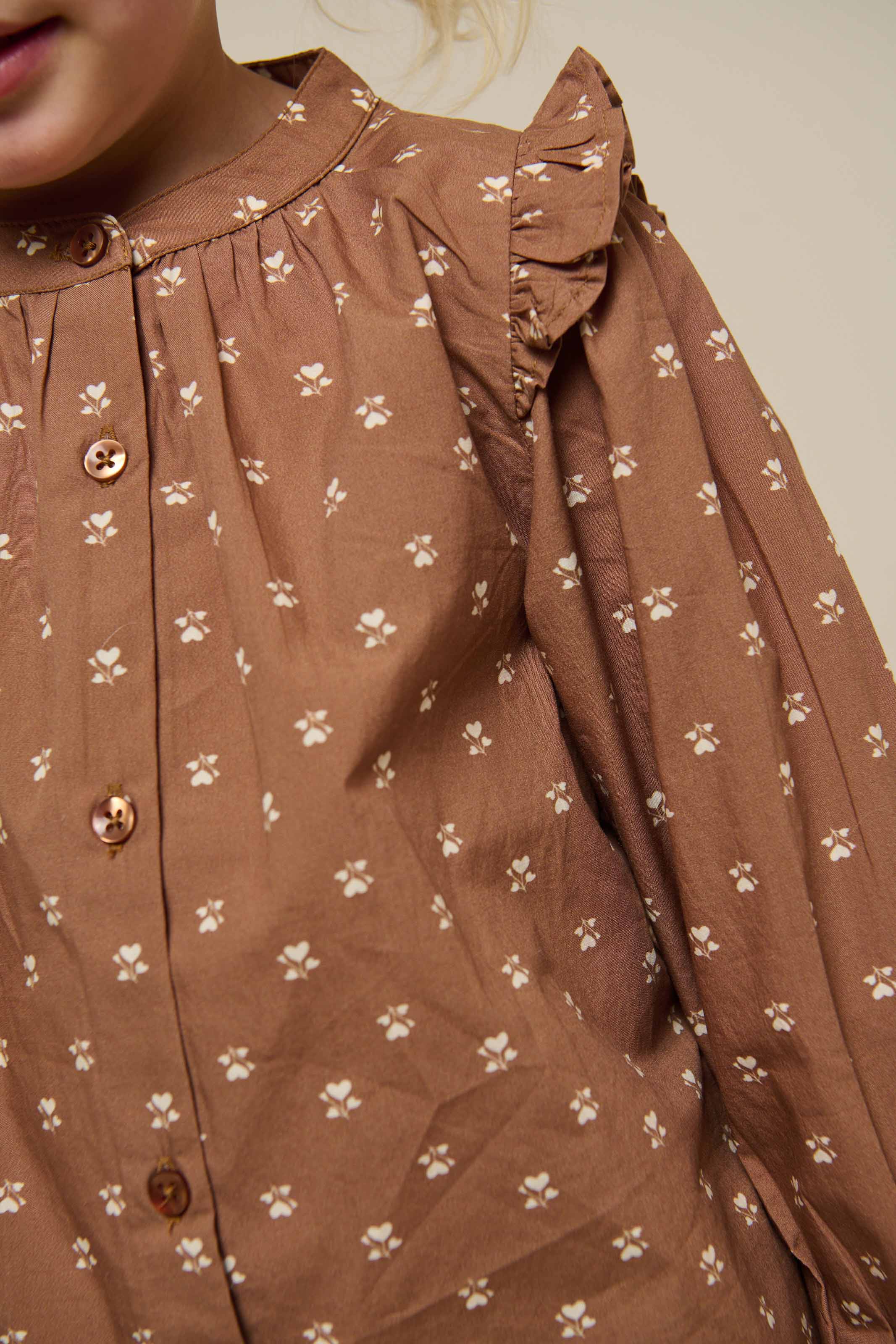 Skjortebluse i printet poplin - Kids - Coconut | 101057 Camilla