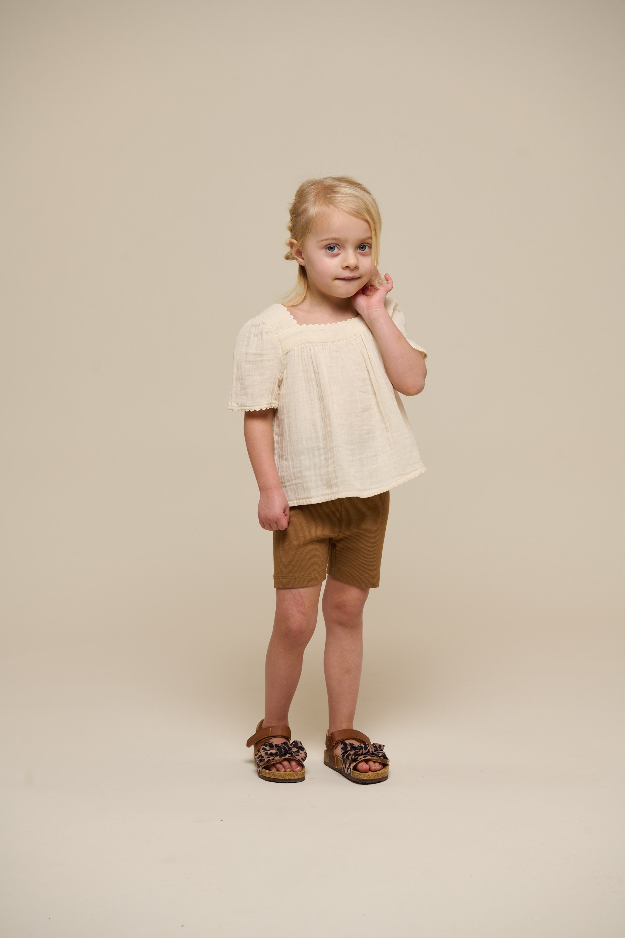 Korte tights i modalrib - Kids - Coconut | 101316 Lottie