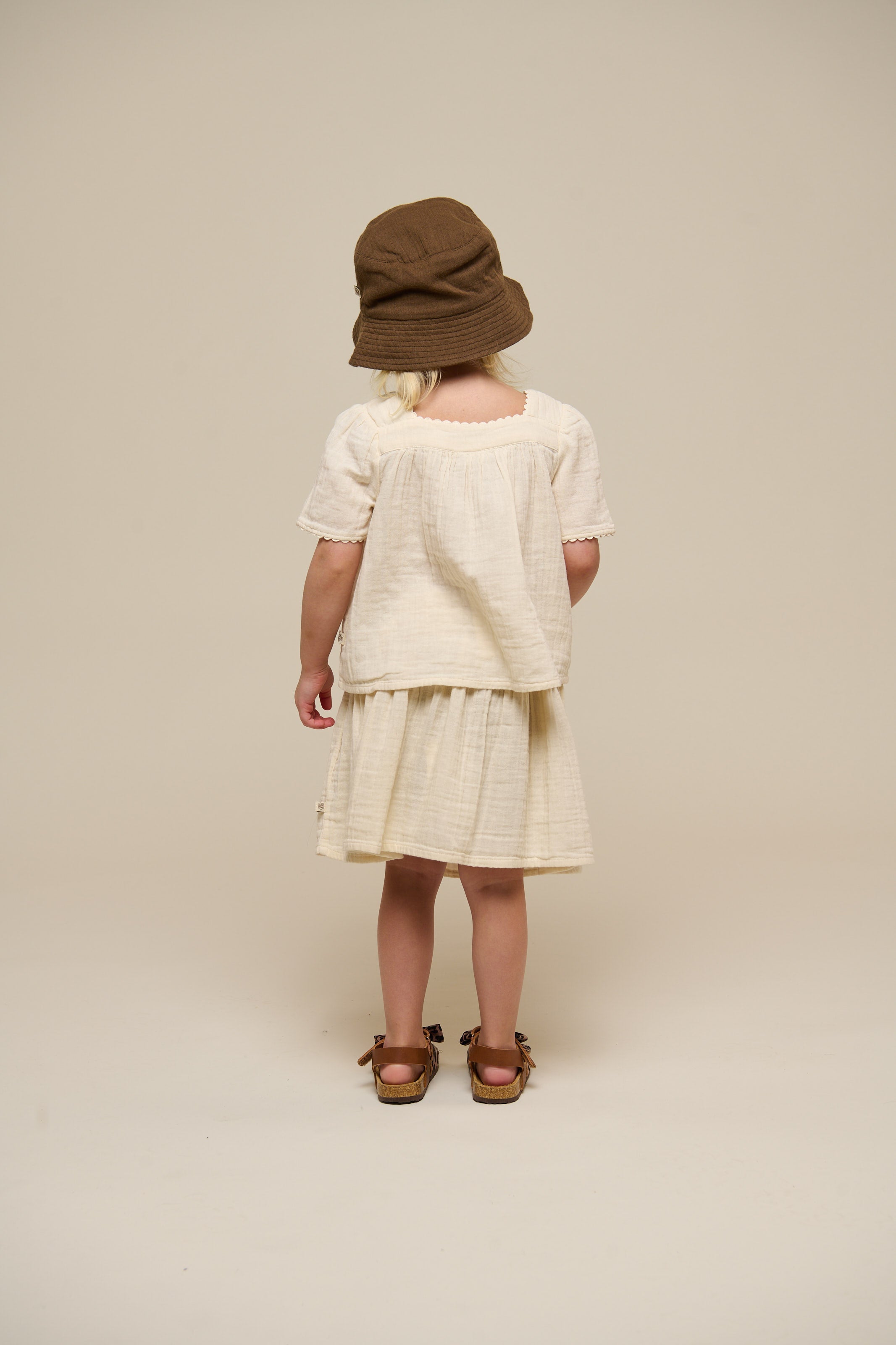 Bluse i musselin med korte ærmer - Kids - Off White | 100918 Jasmine