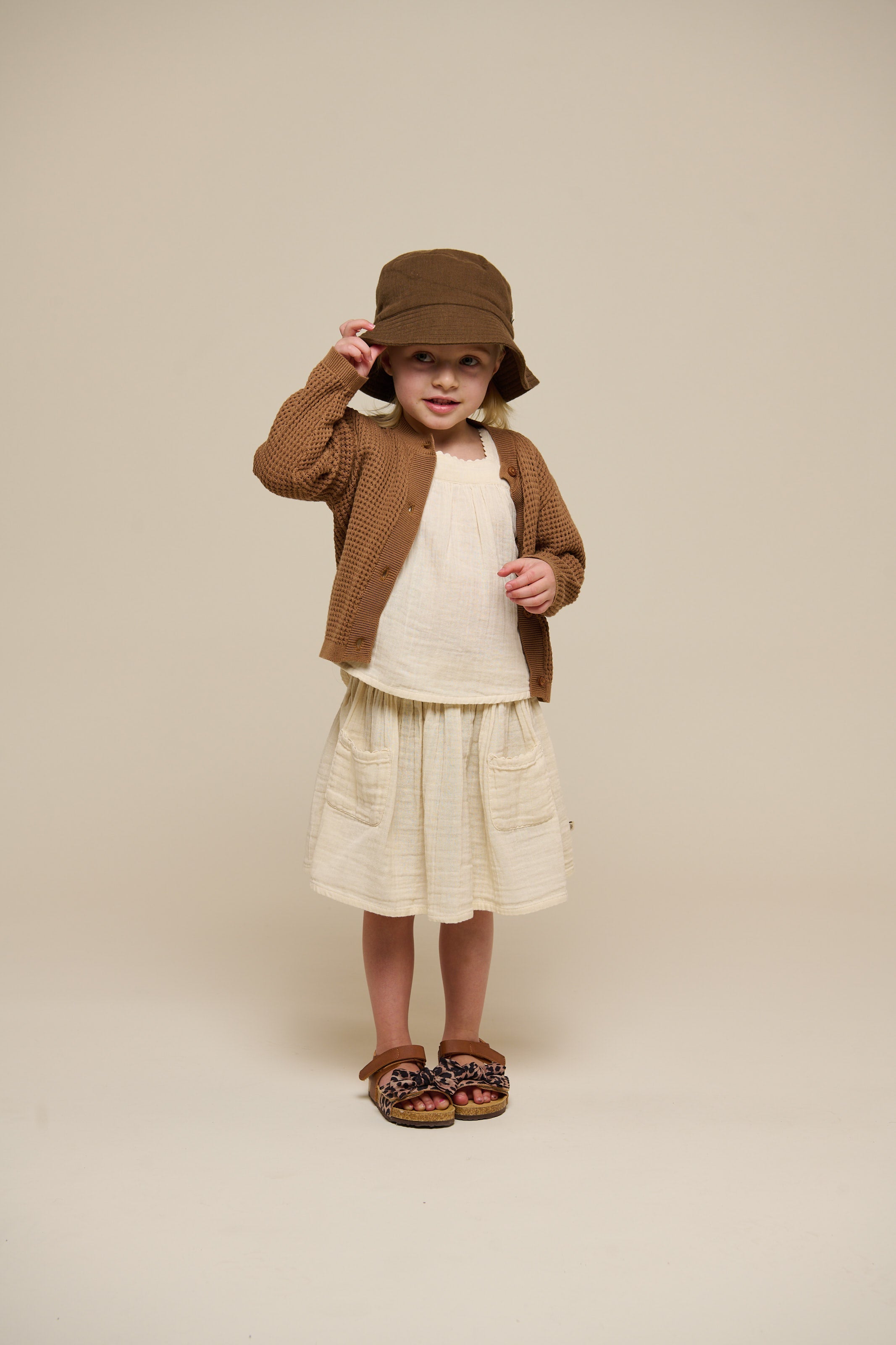 Strikket cardigan i bomuld - Kids - Coconut | 101271 Katie