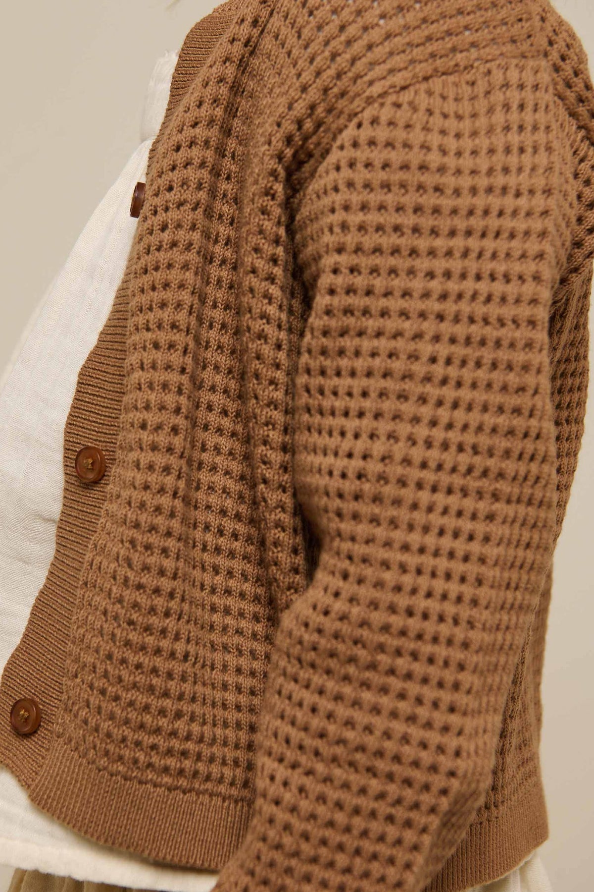 Strikket cardigan i bomuld - Kids - Coconut | 101271 Katie