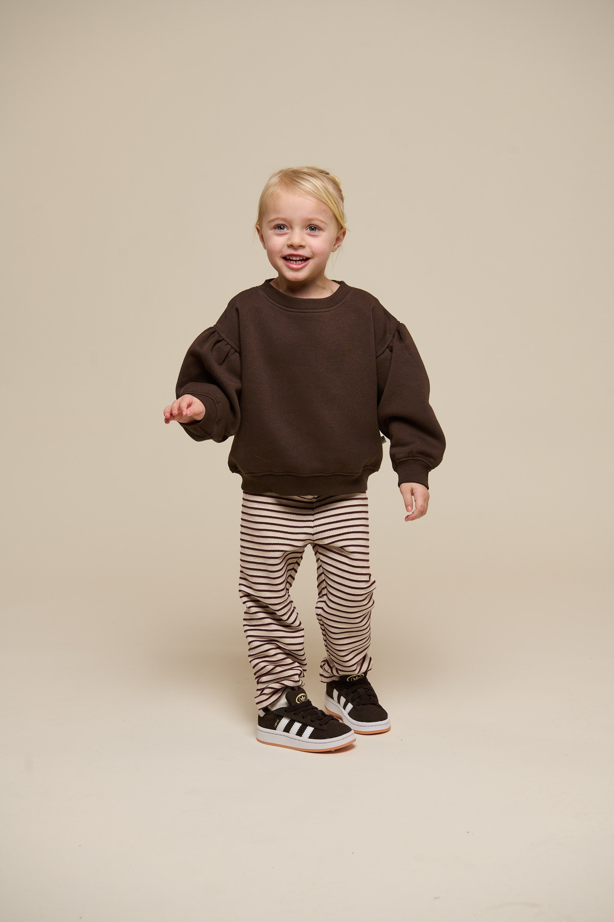 Stribede jersey bukser - Kids - Brown | 101000 Emmie
