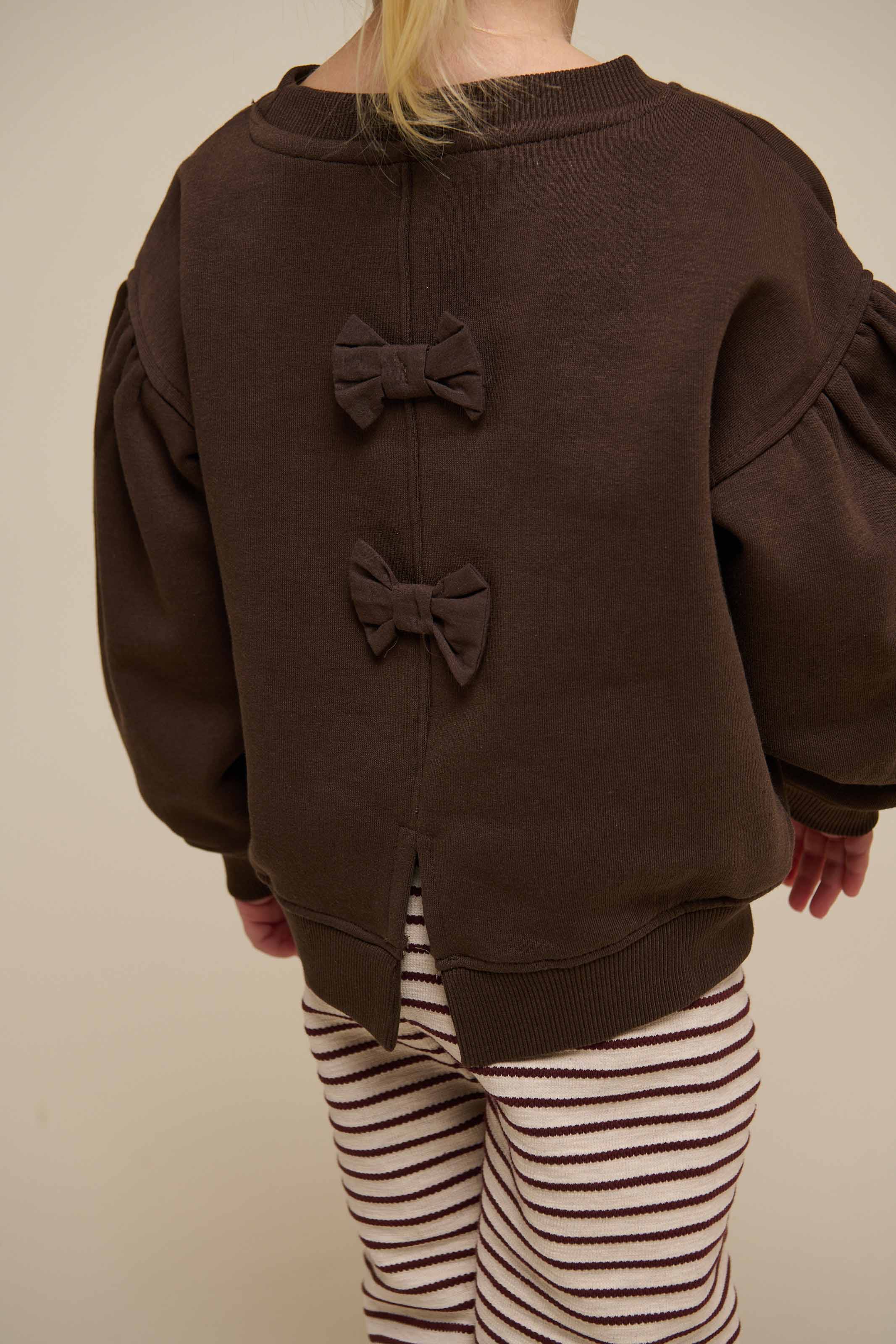 Sweatshirt med sløjfedetaljer - Kids - Chocolate | 100814 Ruth
