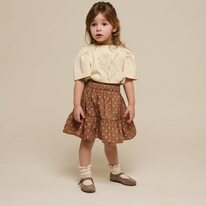 T-shirt med broderi - Kids - Offwhite | 101235 Amanda