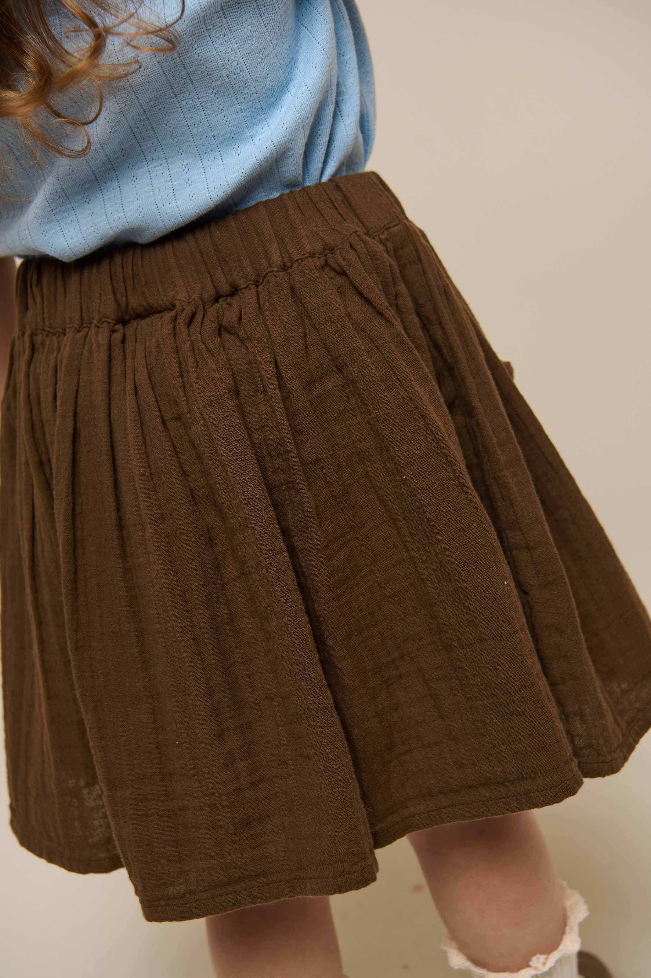 Nederdel i musselin - Kids - Dark Brown | 100934 Jasmine