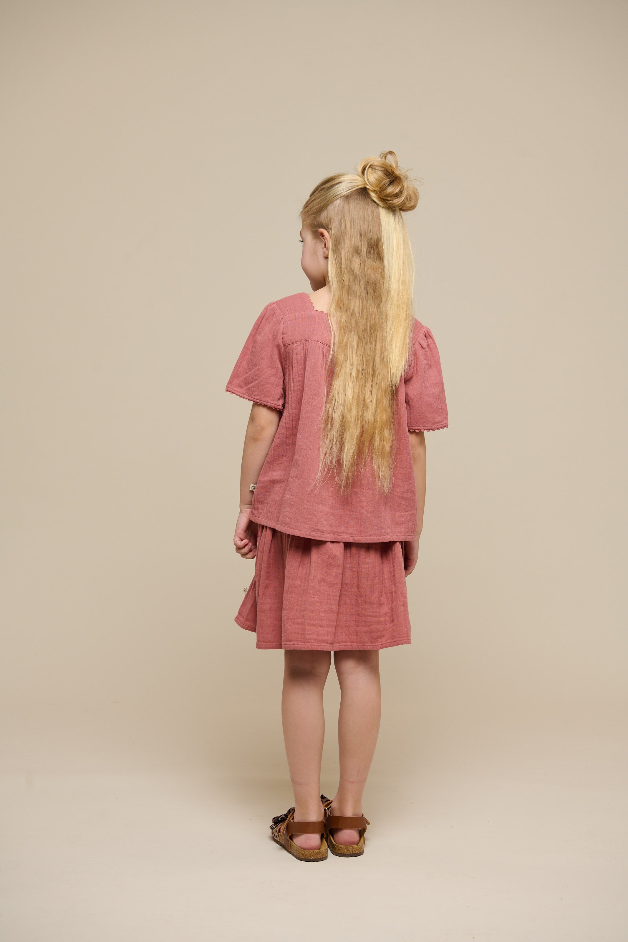 Bluse i musselin med korte ærmer - Tween - Old Rose | 100921 Jasmine