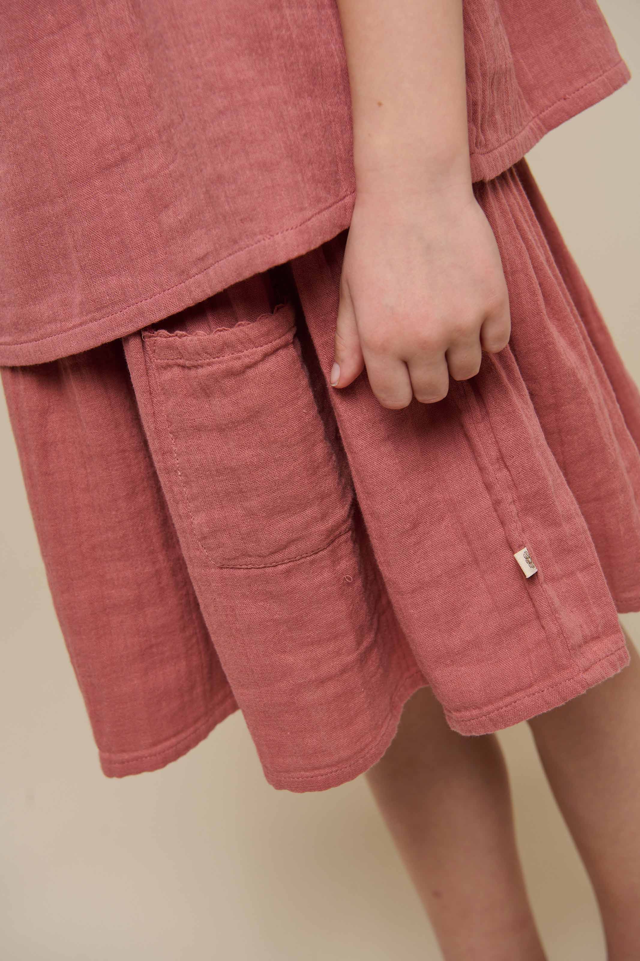 Nederdel i musselin - Tween - Old Rose | 100939 Jasmine