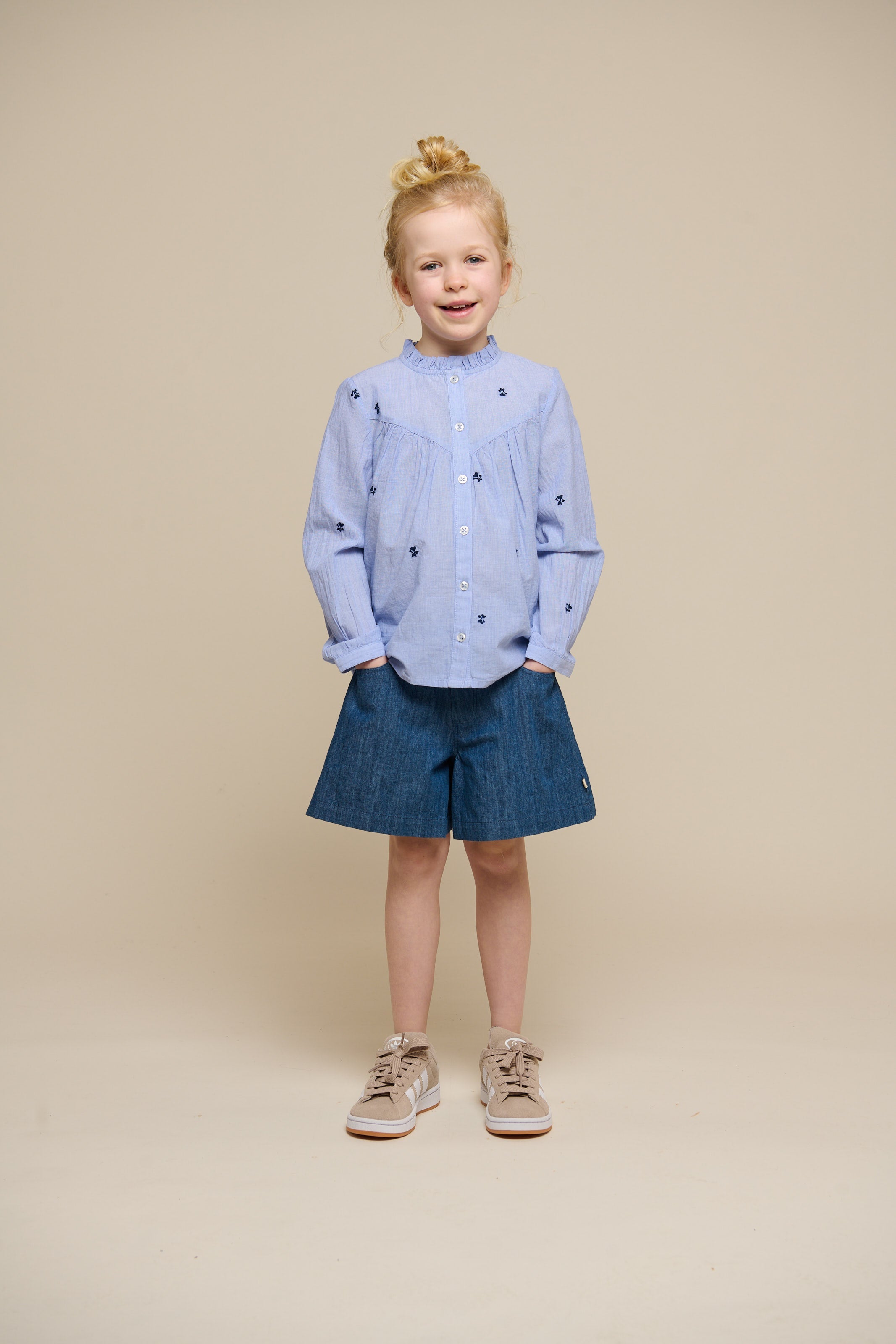 Shorts med vidde i light-denim - Tween - Blue Denim | 101084 Isabella