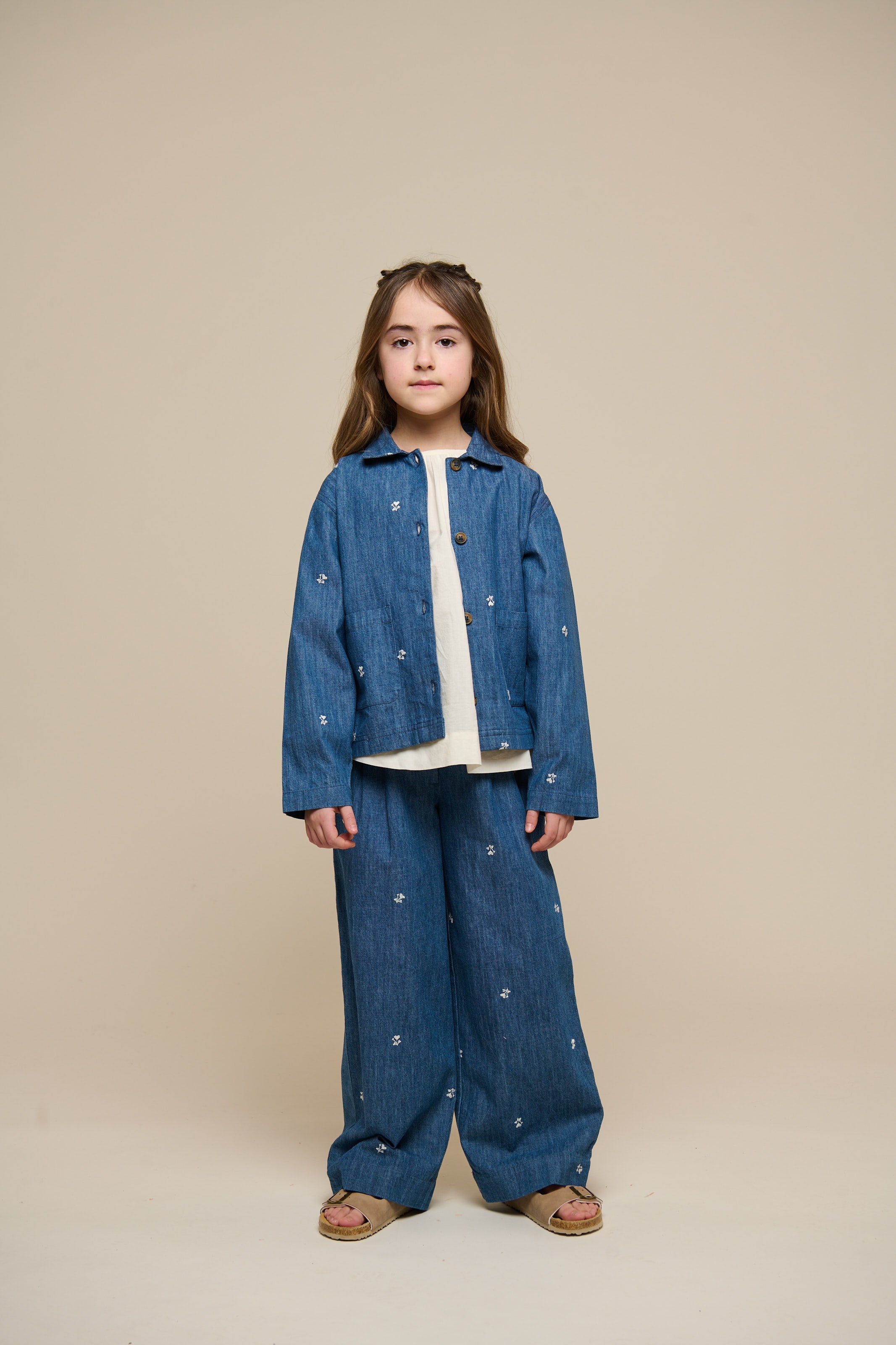 Broderet light-denim skjortejakke - Tween - Blue Denim | 101082 Isabella