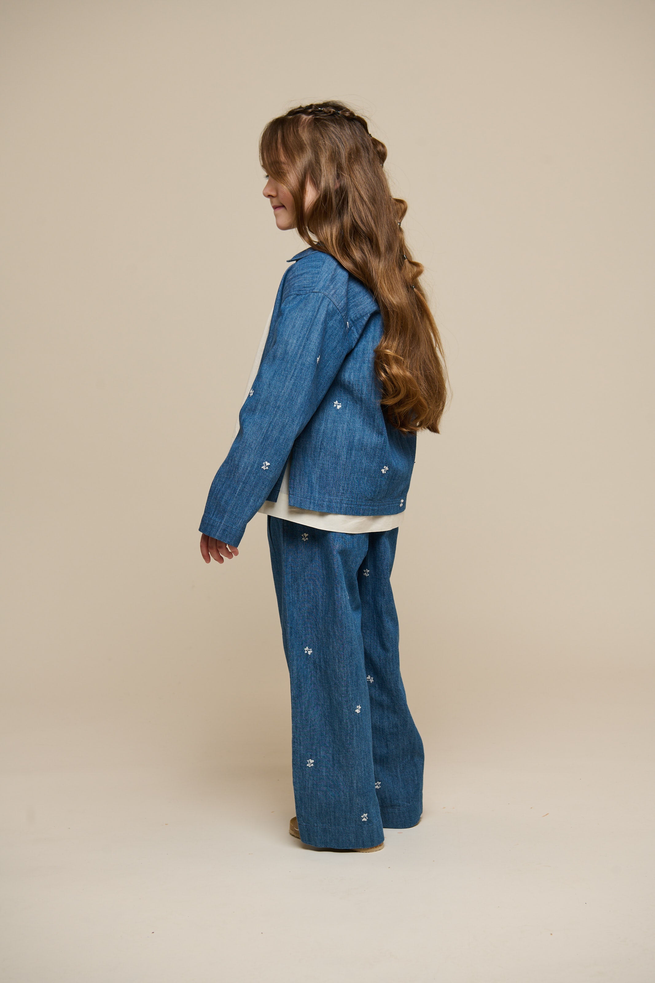 Broderede light-denim bukser - Tween - Blue Denim | 101081 Isabella