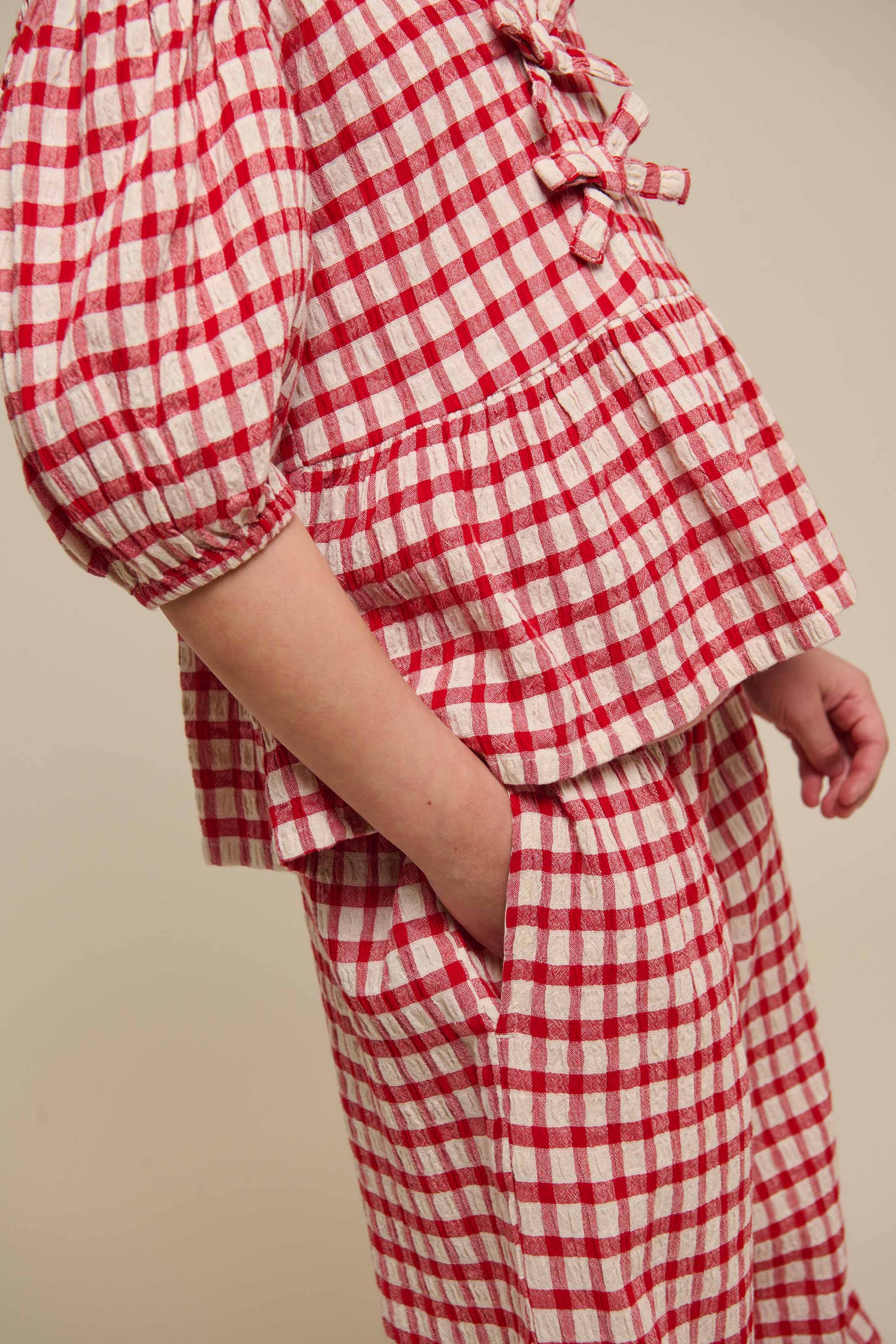 Ternet bomuldsbluse - Tween - Cherry Red | 100909 Bonnie