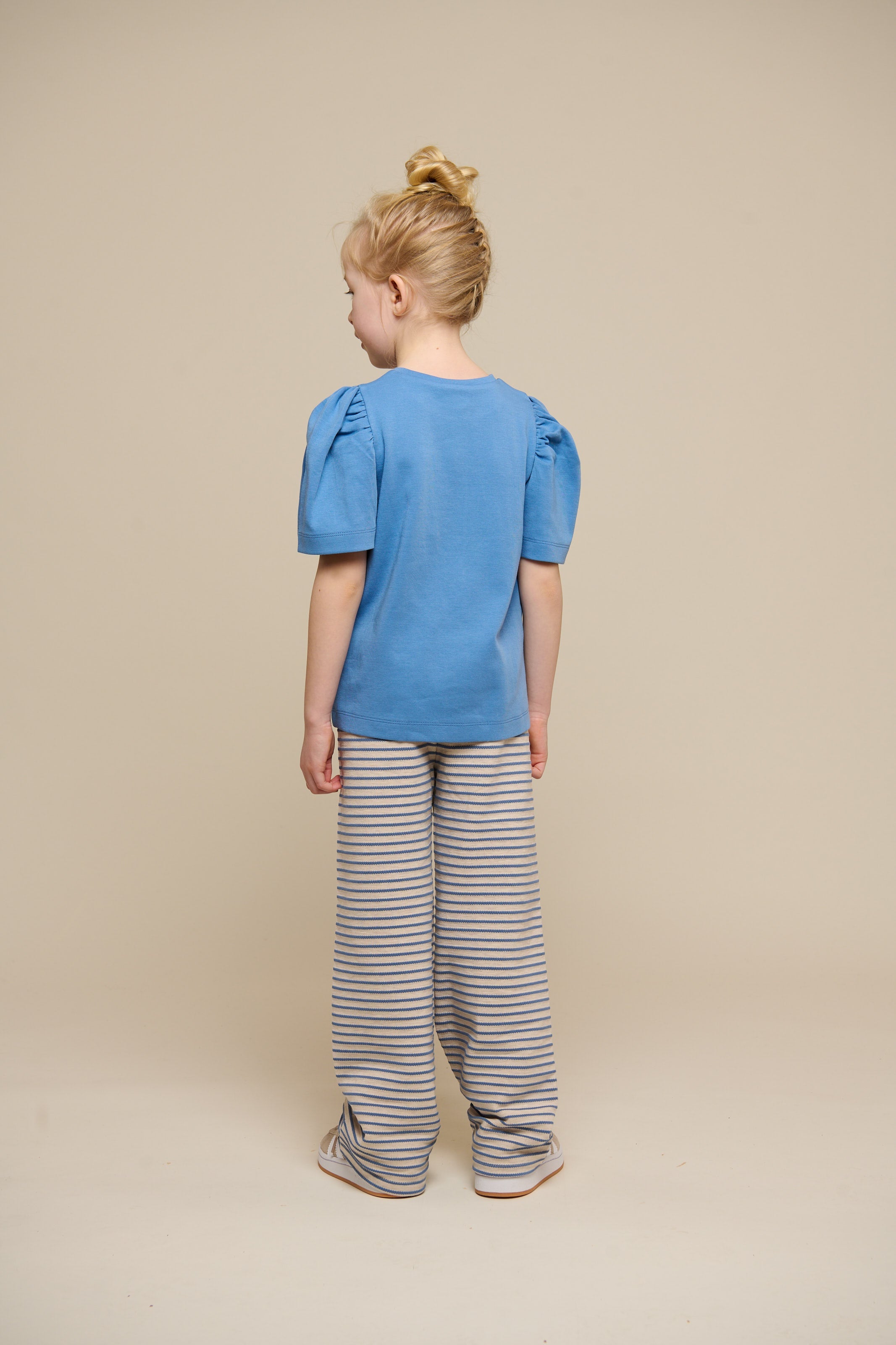 Stribede jersey bukser med vide ben - Tween - Blue | 100998 Emmie