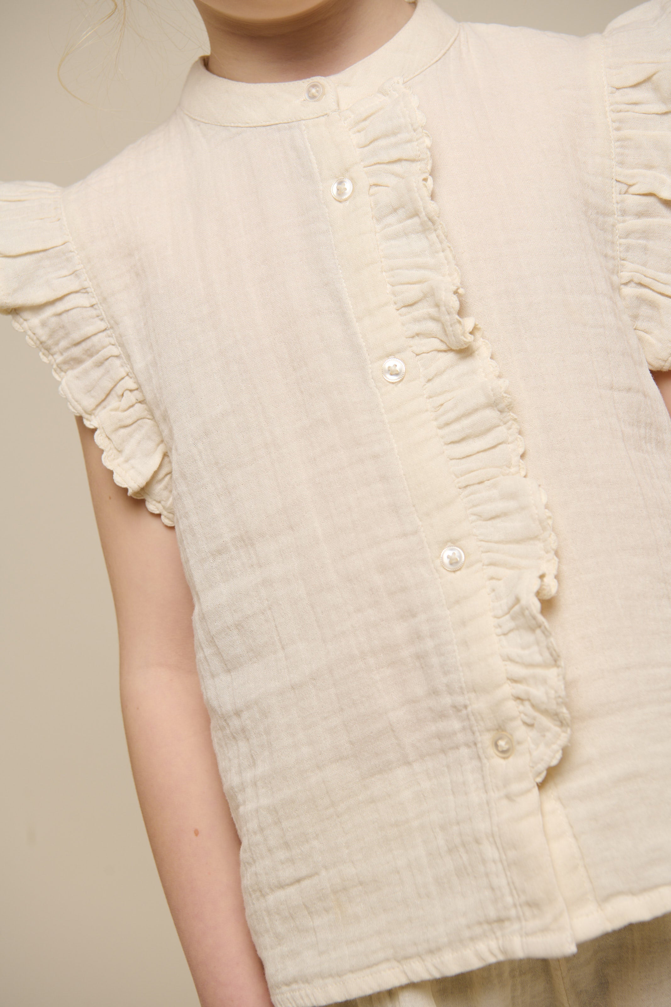 Ærmeløs top i musselin - Tween - Off White | 100931 Jasmine