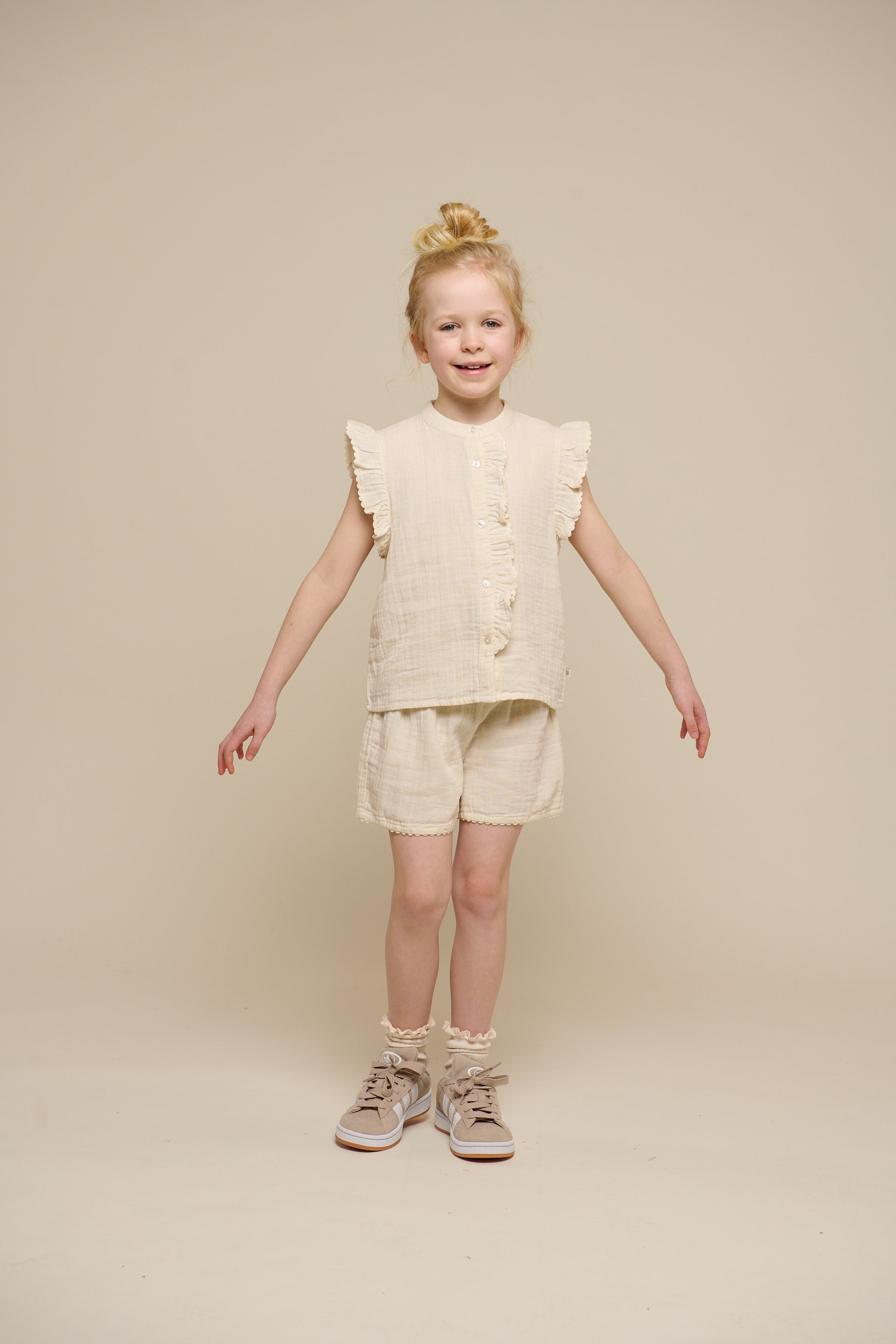 Ærmeløs top i musselin - Tween - Off White | 100931 Jasmine