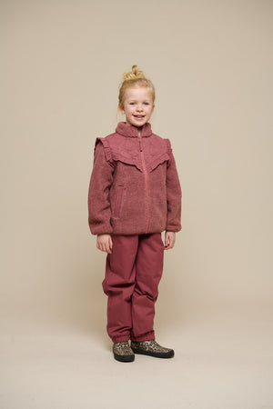 Teddyjakke med lynlås og flæser - Tween - Old Rose | 100637 Madison