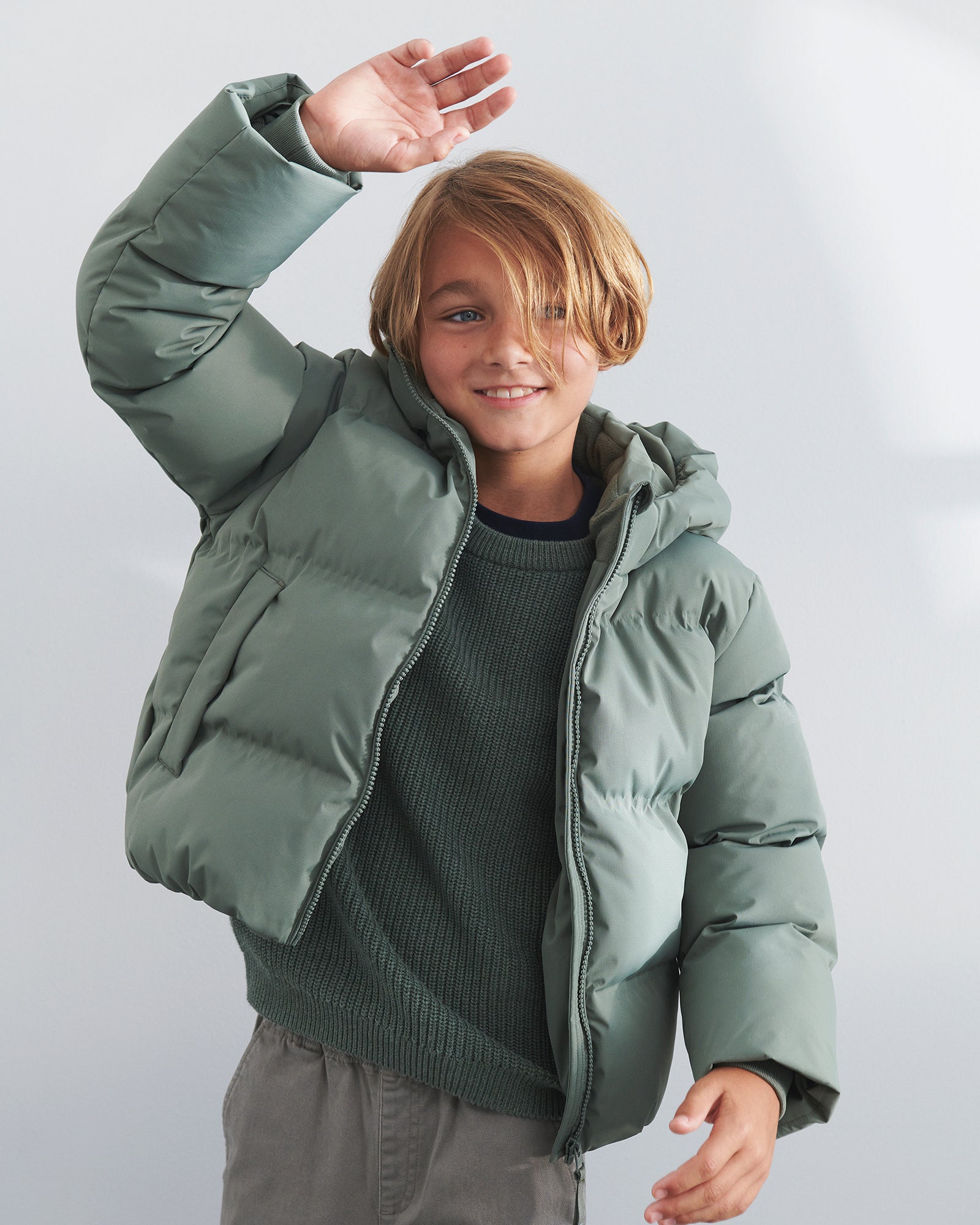 Pufferjakke til vinter - Tweens - Green
