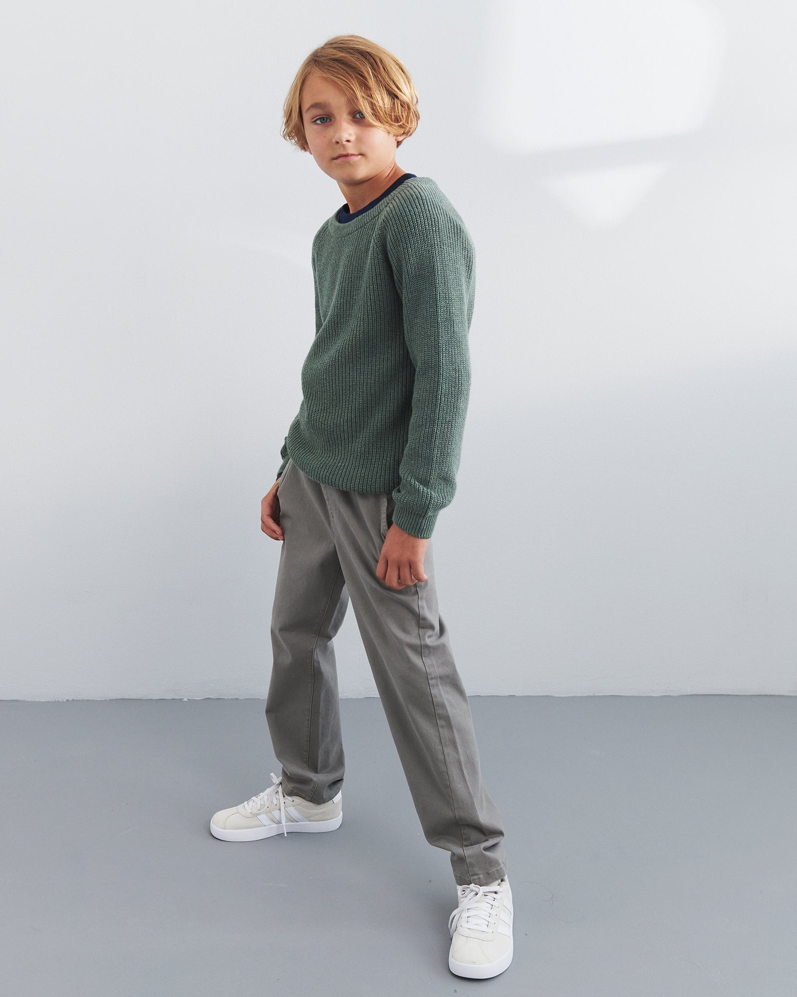 Relaxed pull-on-chinos - Tweens - Grey