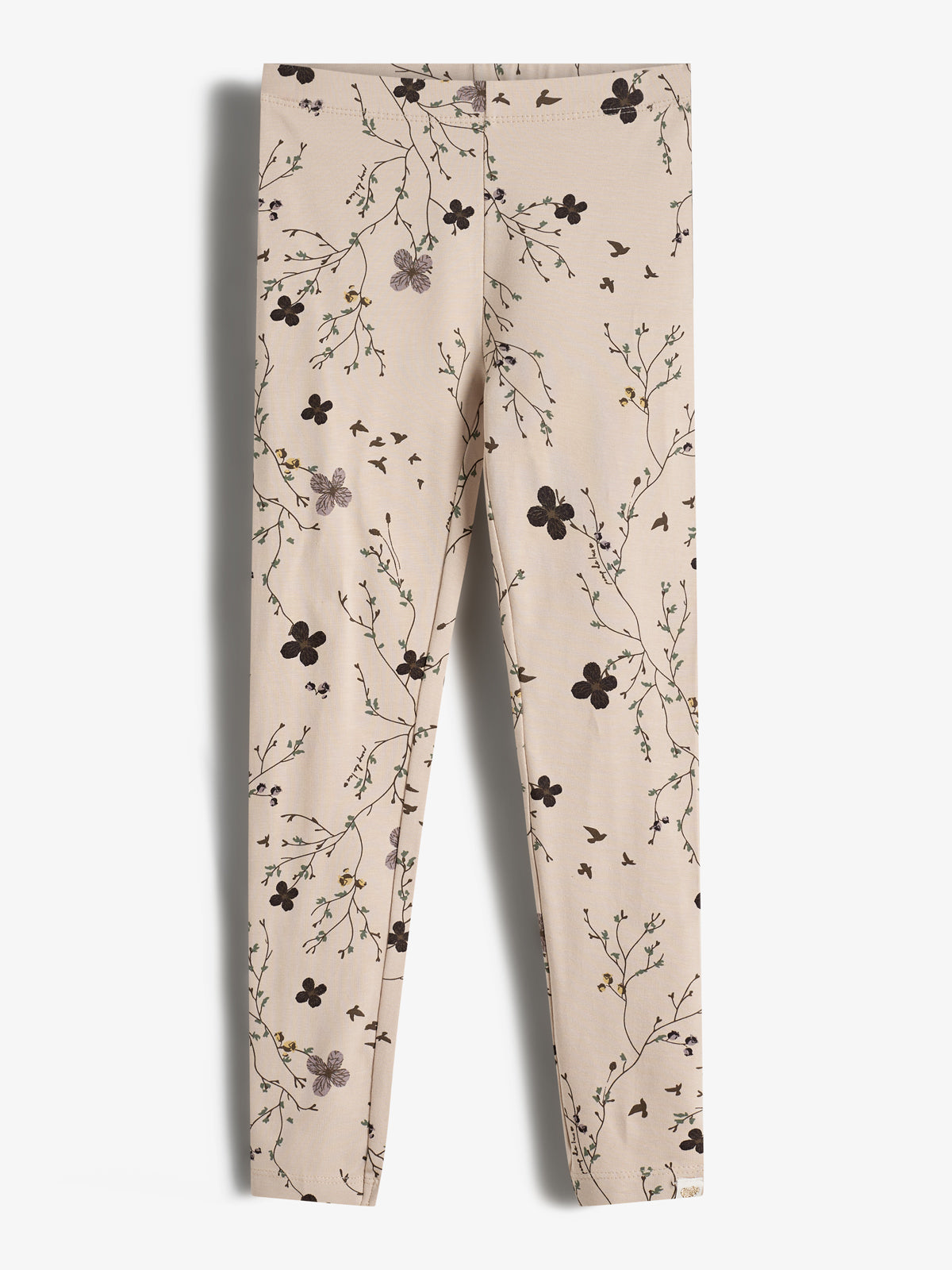 Jersey-leggings m. blomsterprint - Tweens - Moonlight/Purple