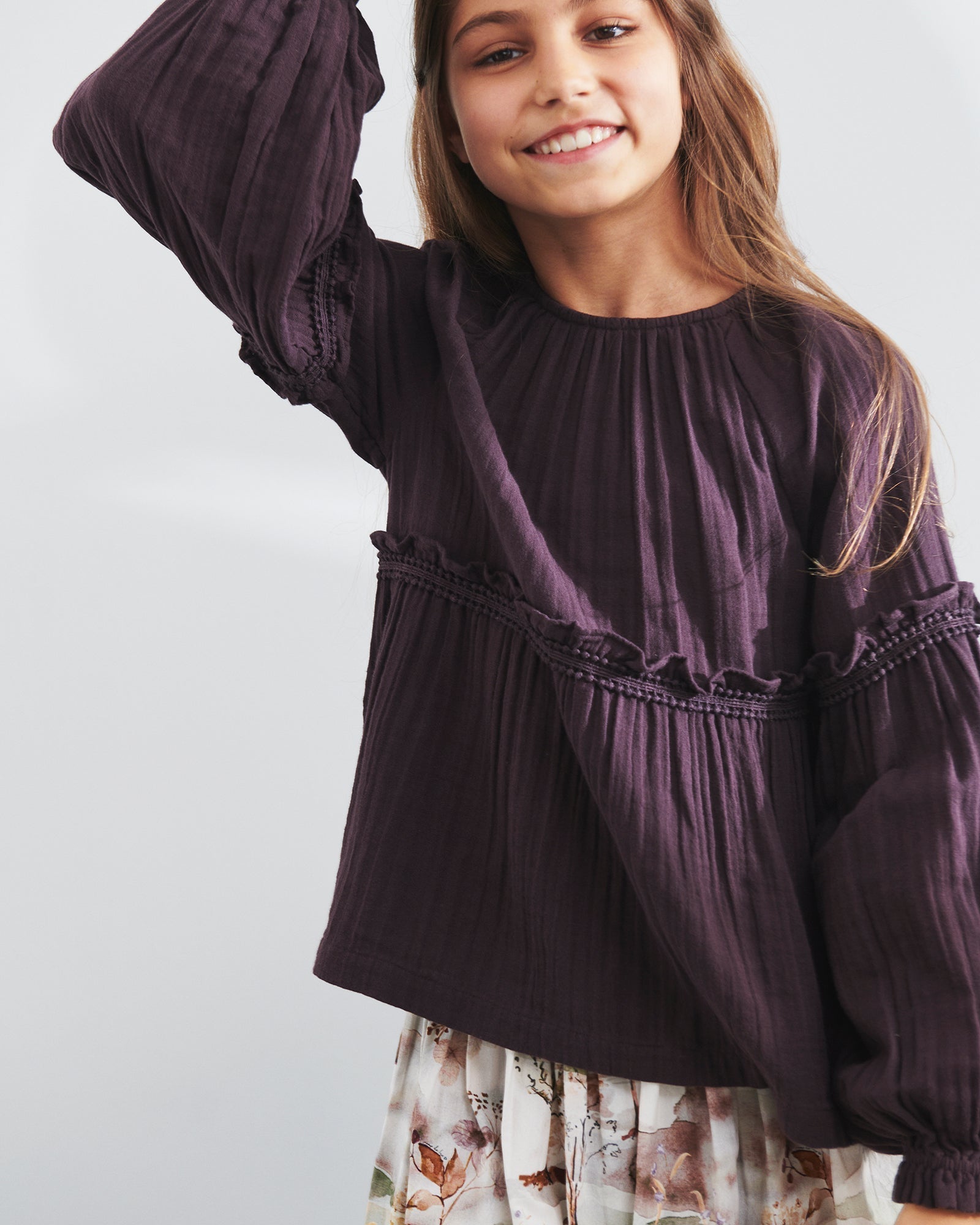 Boho bluse - Tweens - Dark Purple