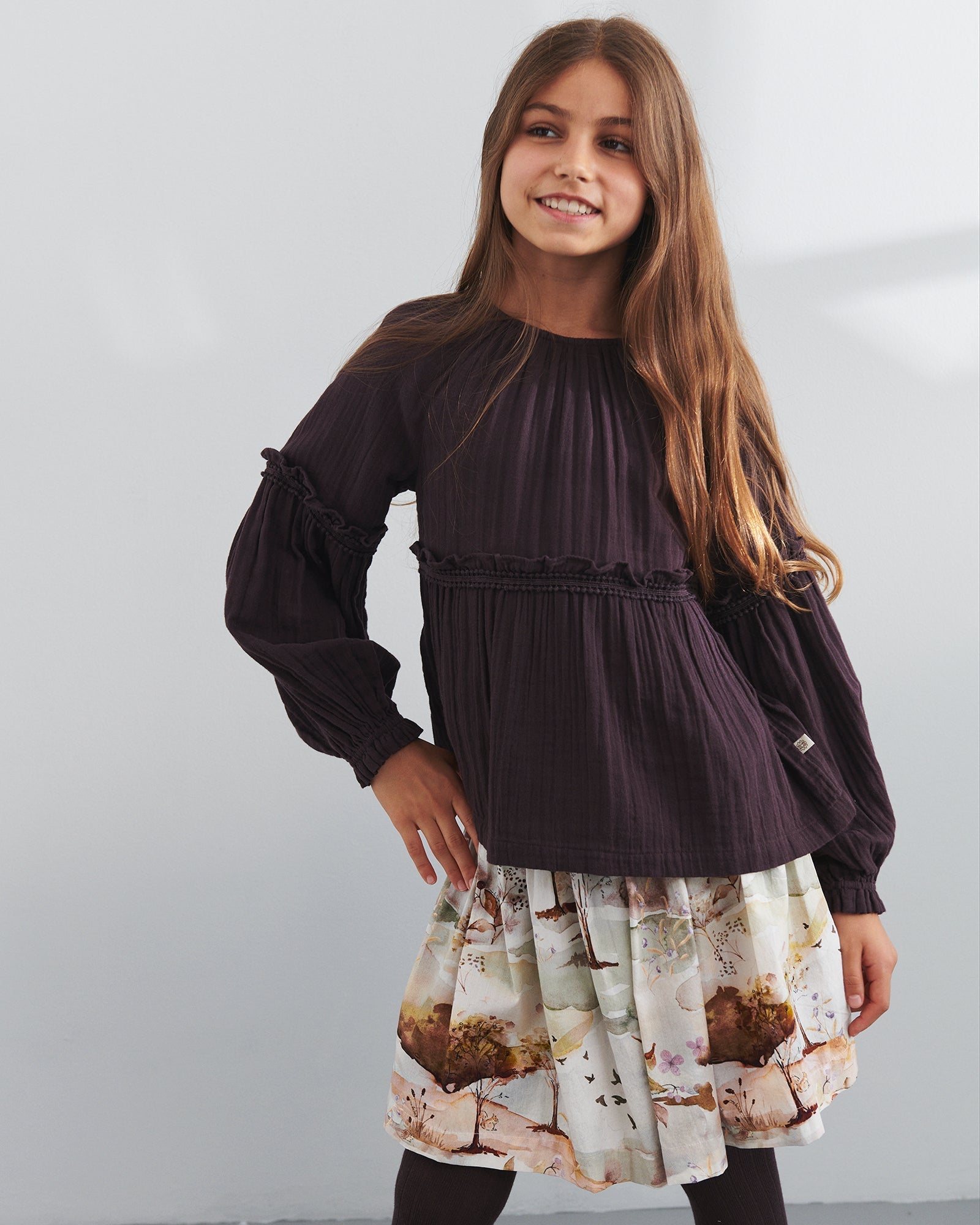 Boho bluse - Tweens - Dark Purple