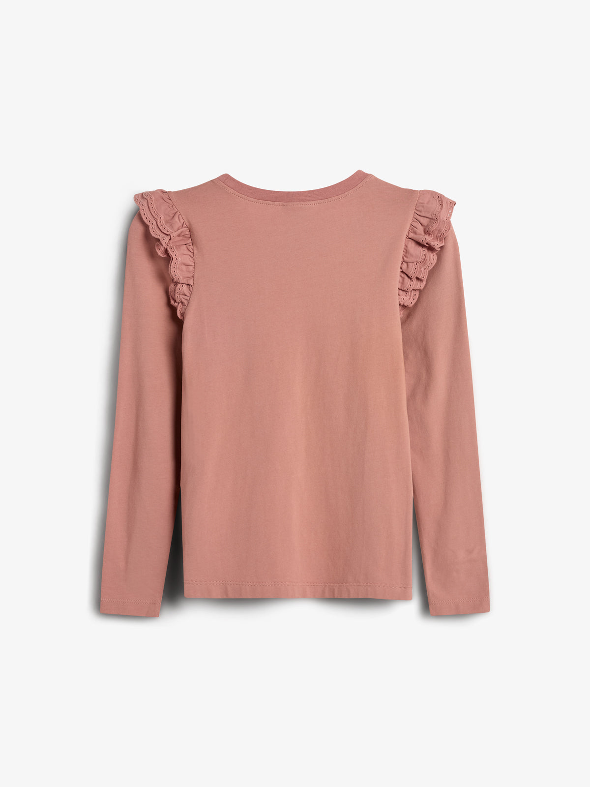 Jerseybluse med flæseærmer - Tweens - Dusty Rose