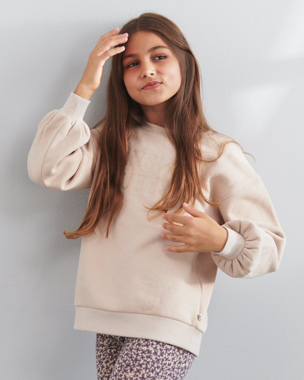 Oversized sweatshirt med broderi - Tweens - Moonlight