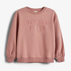 Oversized sweatshirt med broderi - Tweens - Dusty Rose