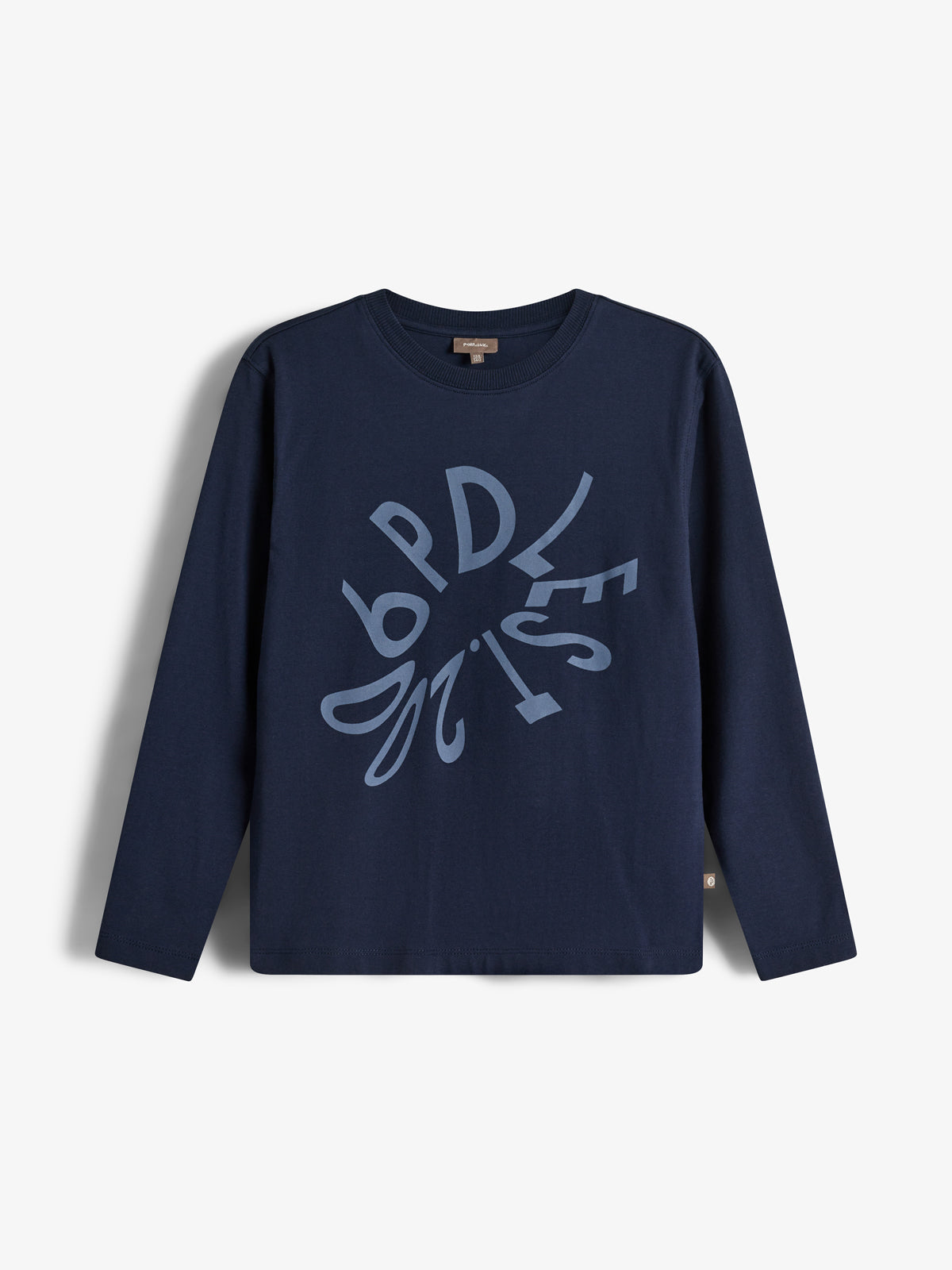 Warp Text langærmet T-shirt - Tweens - Navy