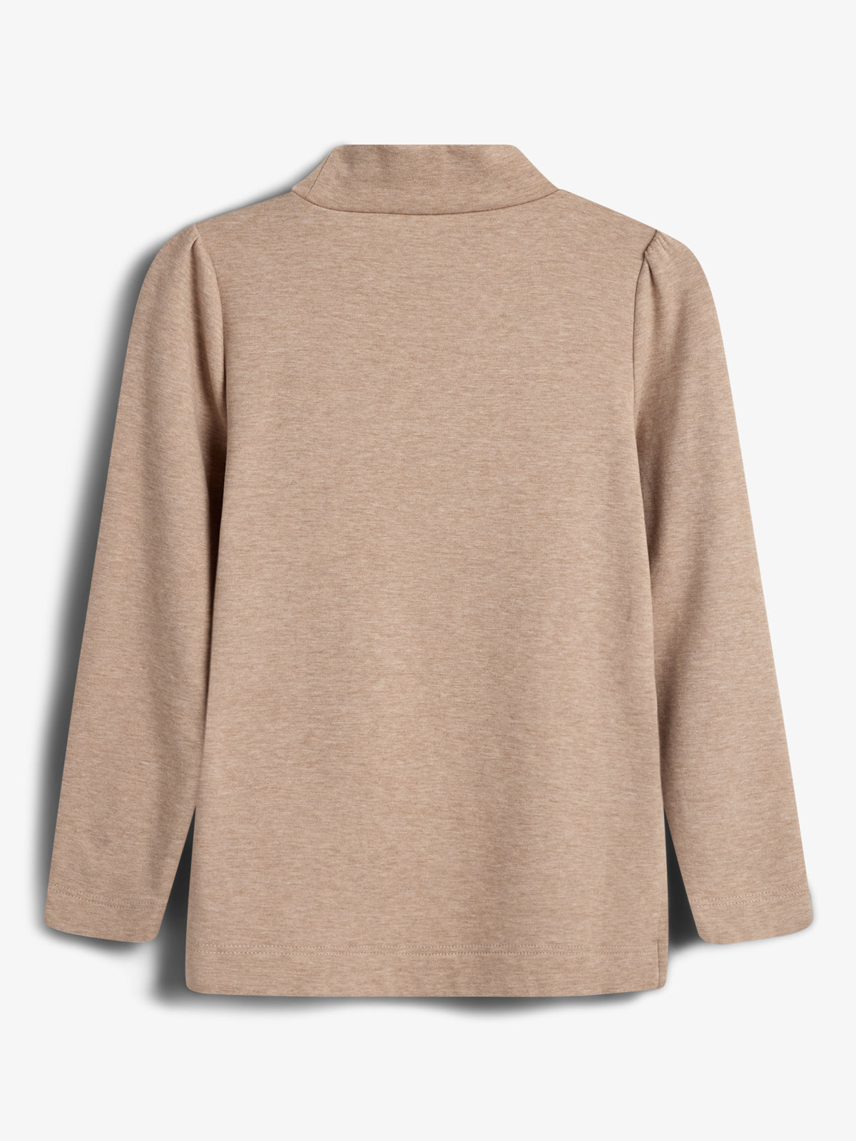 Bluse med T-hals i plysjersey - Tweens - Beige Melange