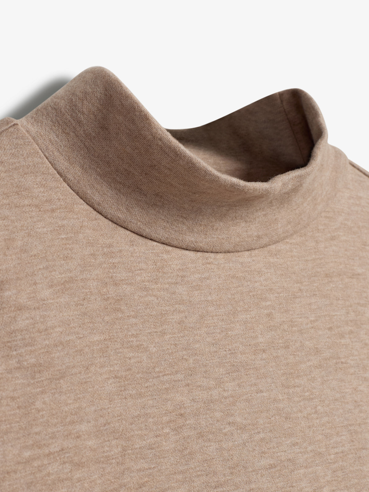 Bluse med T-hals i plysjersey - Tweens - Beige Melange