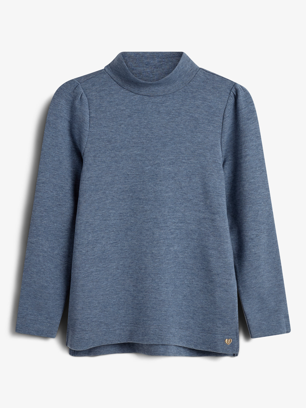 Bluse med T-hals i plysjersey - Tweens - Blue Melange