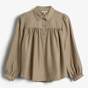 Bluse med skjortekrave - Tweens - Dark Beige