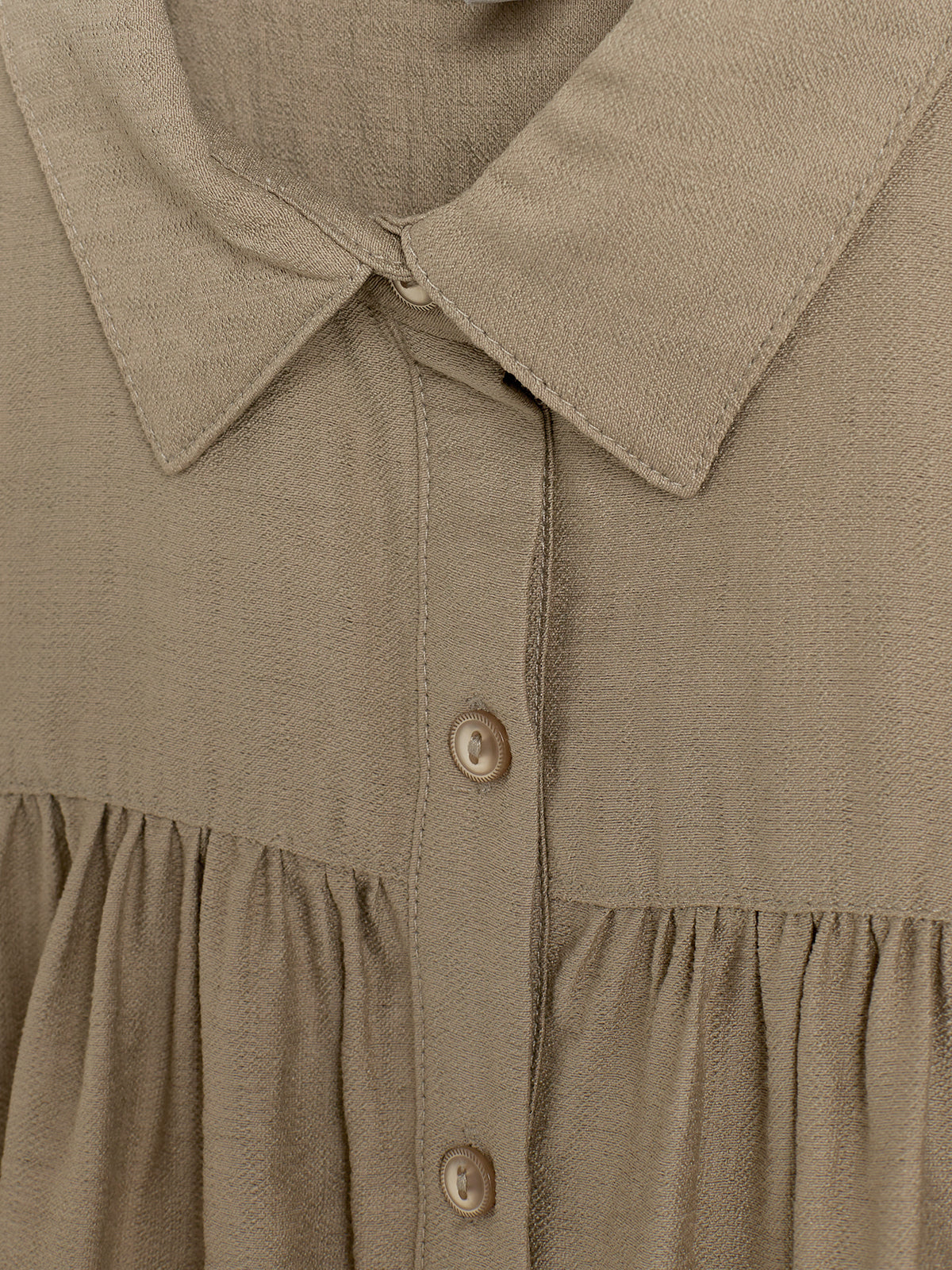 Bluse med skjortekrave - Tweens - Dark Beige