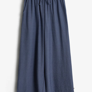 Løstsiddende brede bukser - Tweens - Vintage Blue