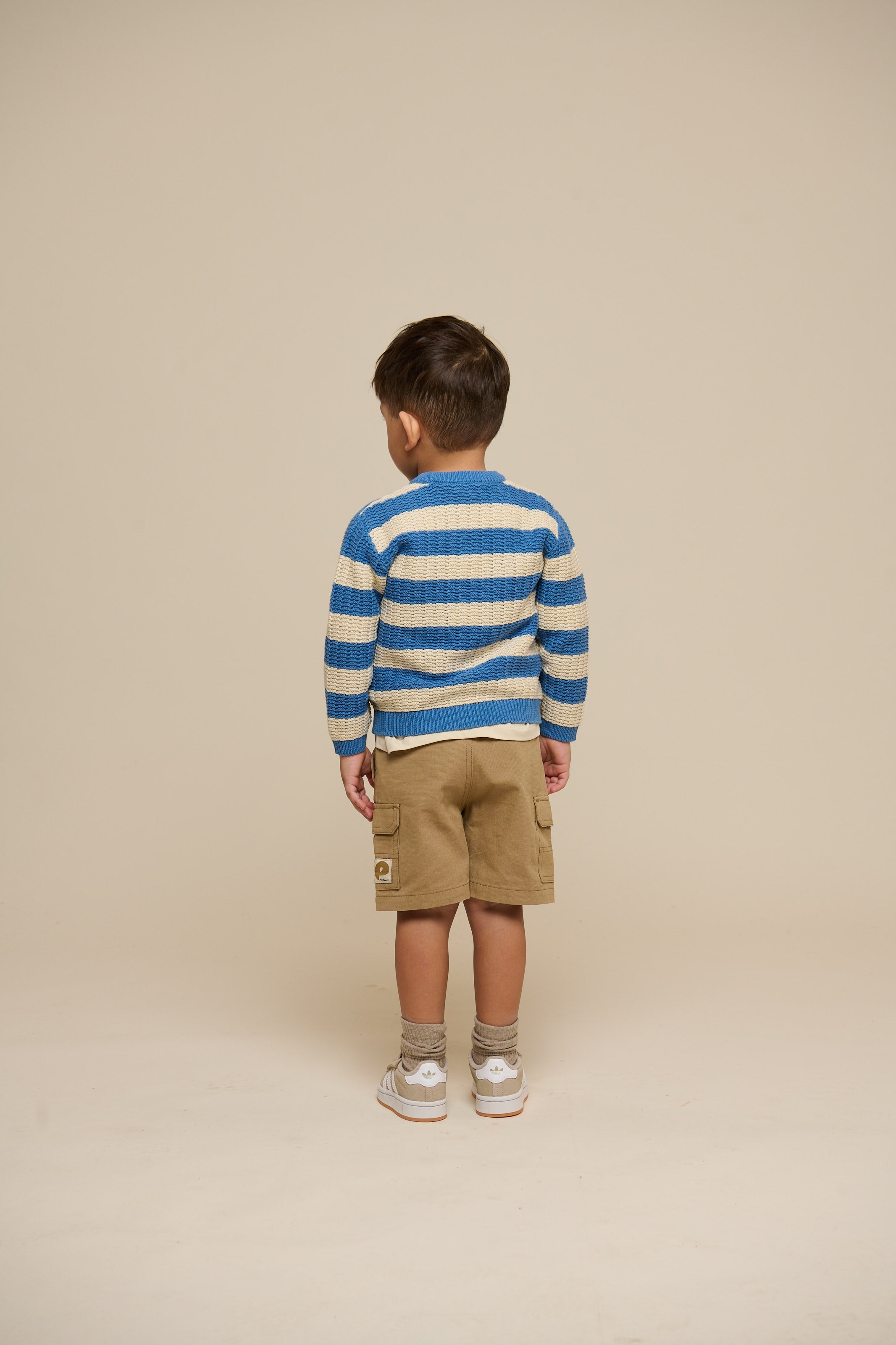 Stribet strik - Kids - Dusty Blue/Offwhite | 101283 Brady