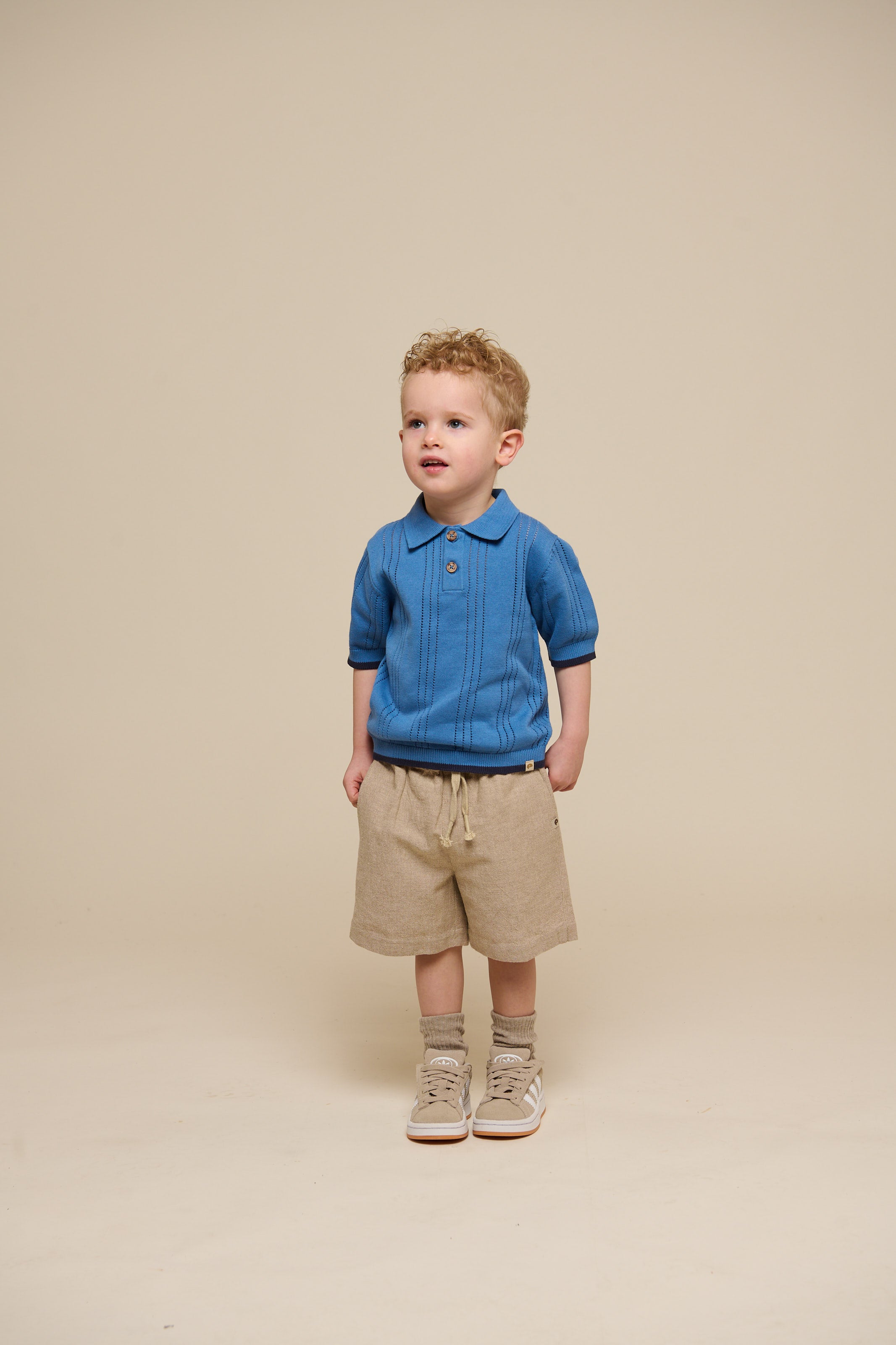 Strikket polo - Kids - Dusty Blue | 101243 Dylan