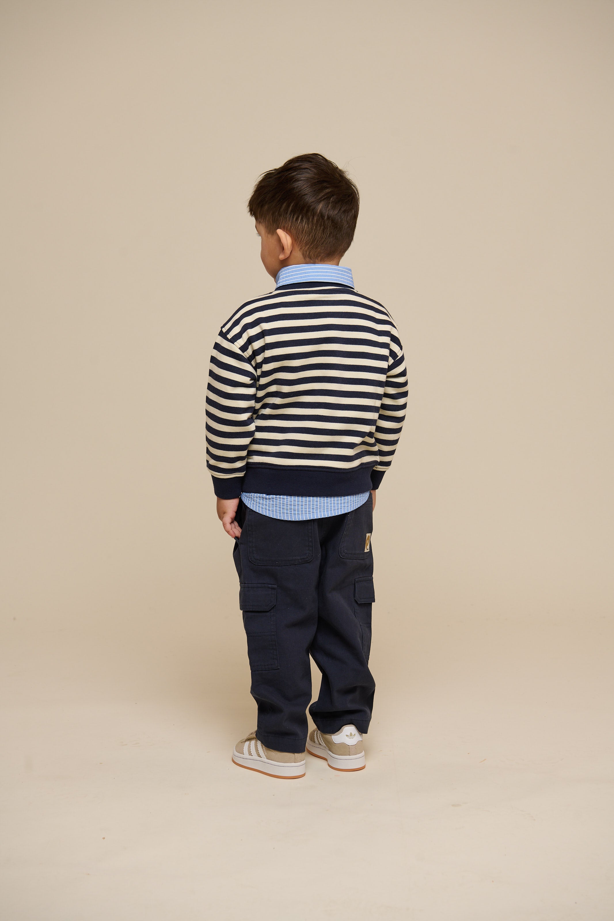 Stribet crewneck sweatshirt - Kids - Navy Stripe | 101344 Cole