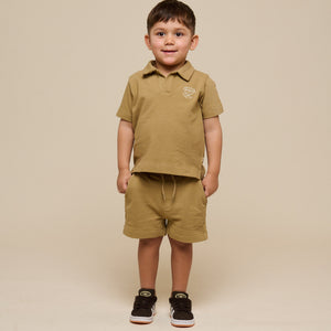 Polo T-shirt i jersey med struktur - Kids - Khaki | 101217 Sonny