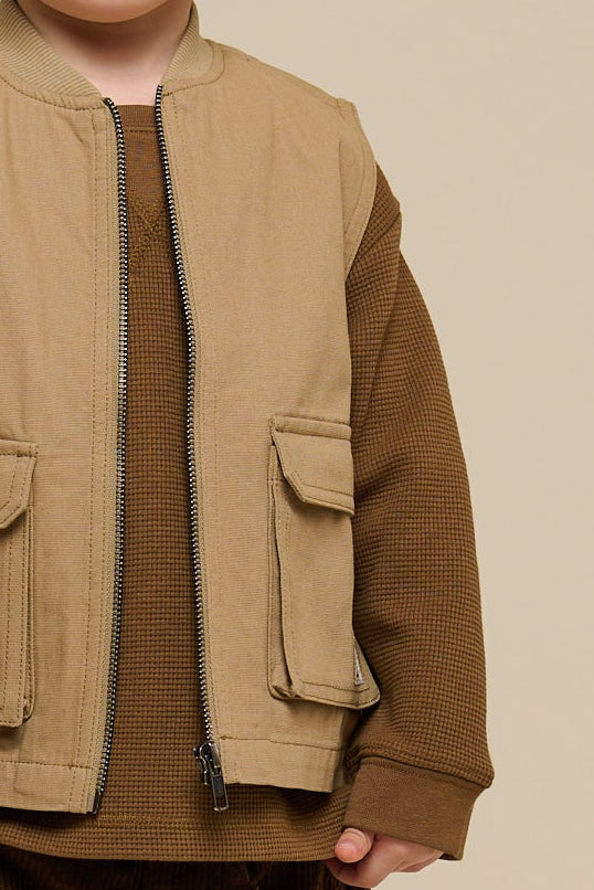 Canvas cargo-vest - Kids - Khaki | 101128 Isack